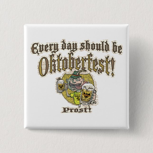 Oktoberfest Beer Guy 15 Cm Square Badge (Front)