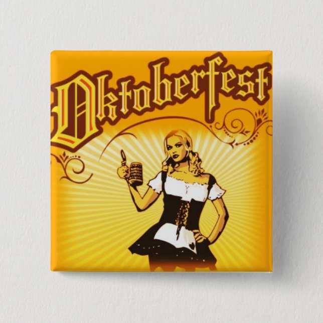 Oktoberfest Beer Hall Girl Event Souvenir Button (Front)