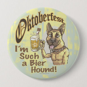 Oktoberfest Beer Hound 10 Cm Round Badge