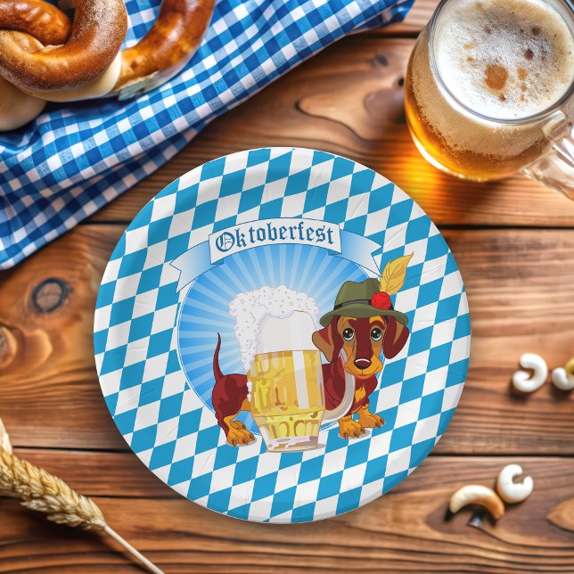 Oktoberfest Beer Hound Paper Plate (Creator Uploaded)