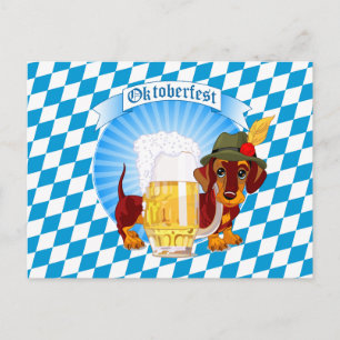 Oktoberfest Beer Hound Postcard