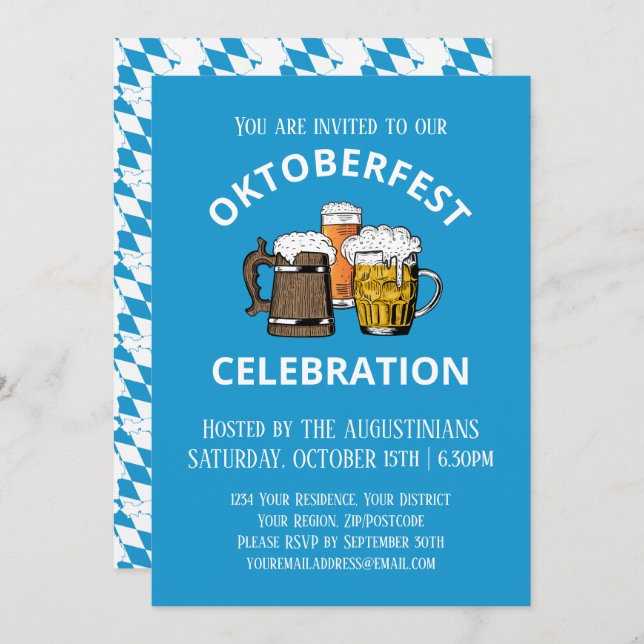 OKTOBERFEST Beer Invitation (Front/Back)