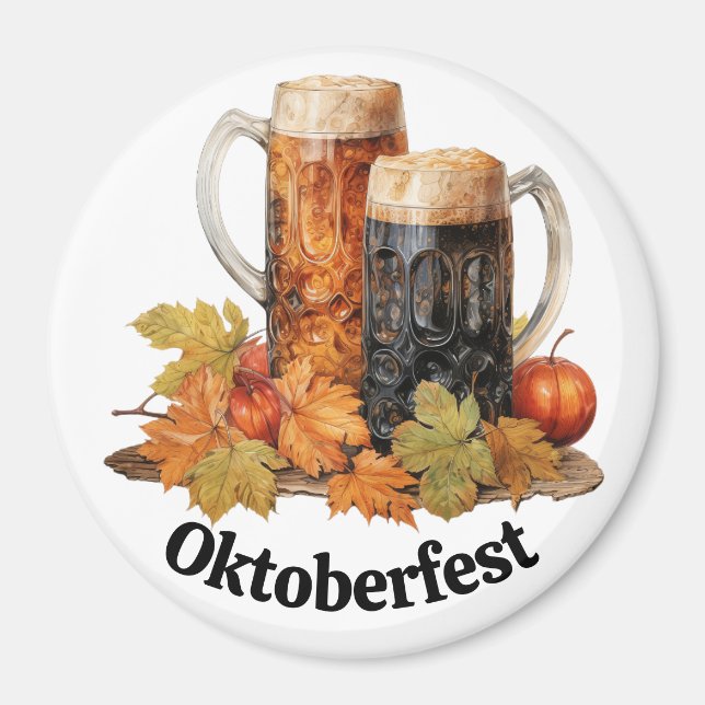 Oktoberfest Beer Mugs Magnet (Front)