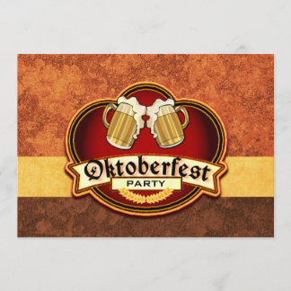 Oktoberfest Beer Party Double Mug Toast Custom Invitation