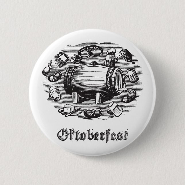 Oktoberfest Beer & Pretzel Button (Front)