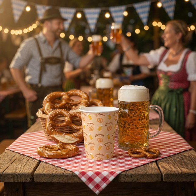 Oktoberfest Beer&Pretzel Pattern Paper  Cups (Creator Uploaded)