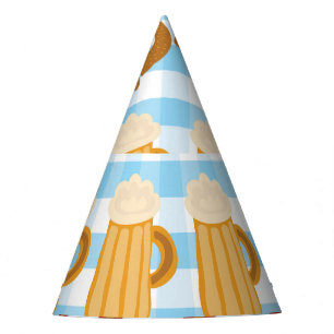 Oktoberfest: beer, pretzel, sausage pattern party hat