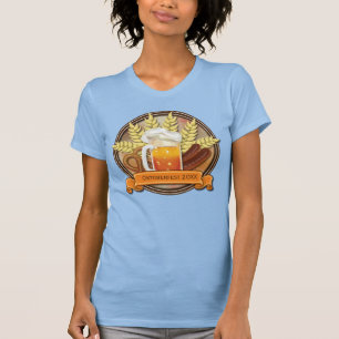 Oktoberfest Beer Sausage Pretzel Logo, muted T-Shirt