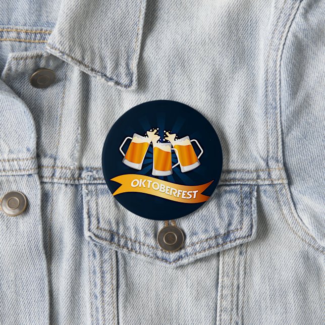 Oktoberfest Beer Steins Celebration Party  7.5 Cm Round Badge (In Situ)