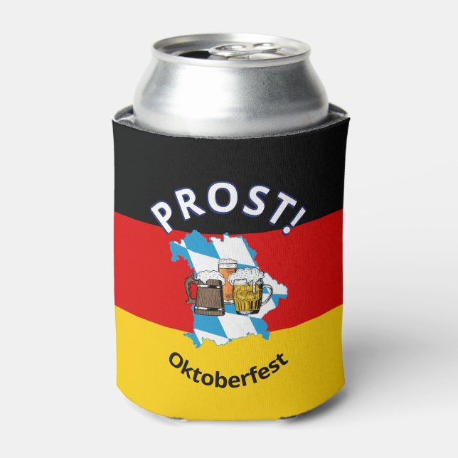 OKTOBERFEST Cartoon Beers Germany Bavaria PROST Can Cooler (Can Front)