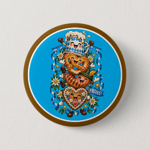Oktoberfest Cartoon Characters 6 Cm Round Badge