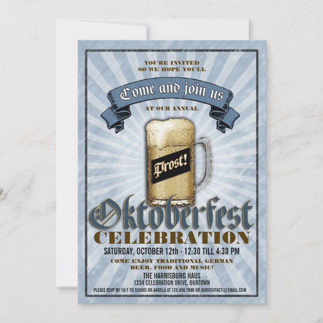 Oktoberfest Celebration Party Invitations (Front)