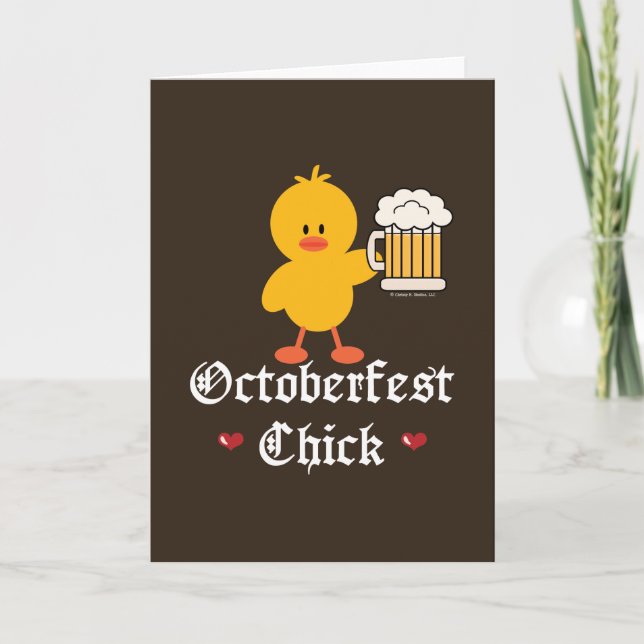 Oktoberfest Chick Greeting Card (Front)