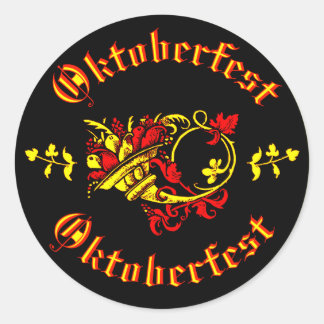 Oktoberfest Cornucopia Classic Round Sticker