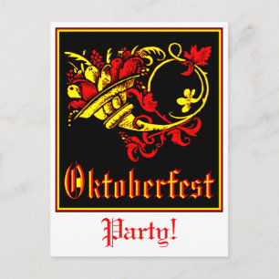 Oktoberfest cornucopia party invitation postcard