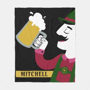 Oktoberfest custom name fleece blanket