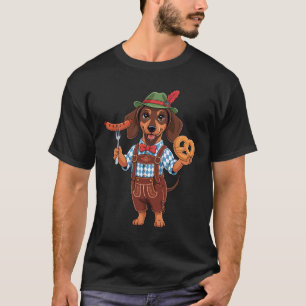 Oktoberfest Dachshund Dog German Lederhosen Beer F T-Shirt