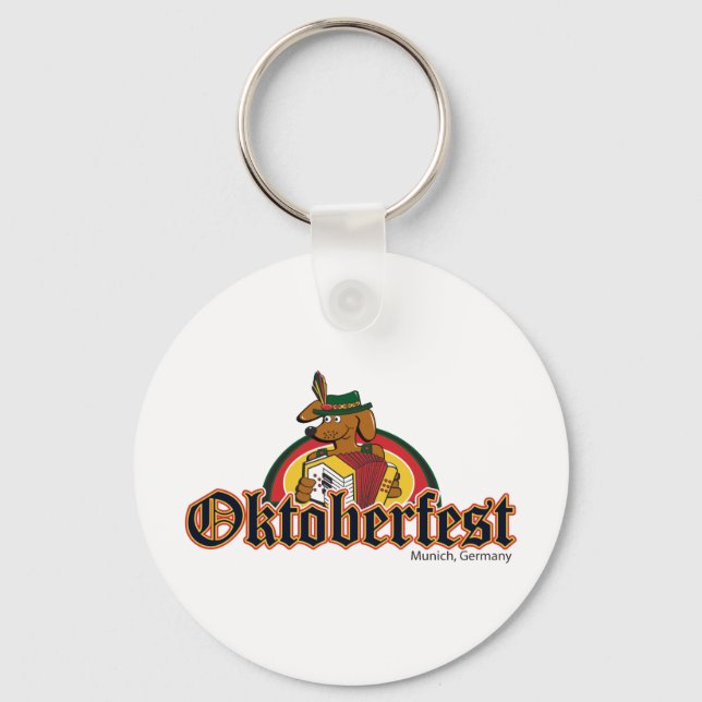 Oktoberfest Dachshund Key Ring (Front)