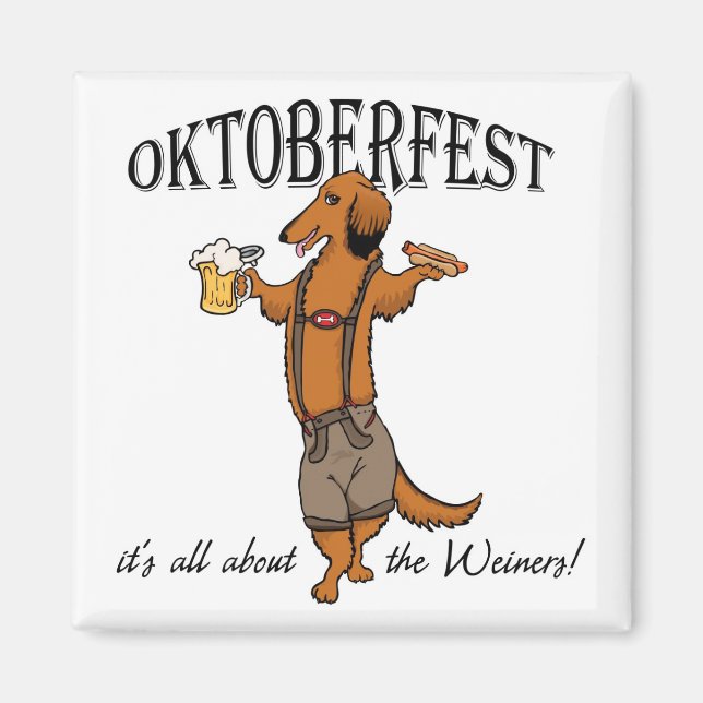Oktoberfest Dachshund Magnet (Front)