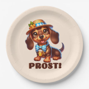 Oktoberfest Dachshund Prost! Paper Plate