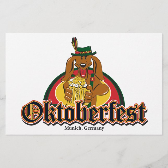 Oktoberfest Dachshund Stationery (Front)