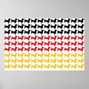 Oktoberfest Dachshunds Flag Poster