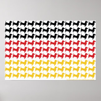 Oktoberfest Dachshunds Flag Poster