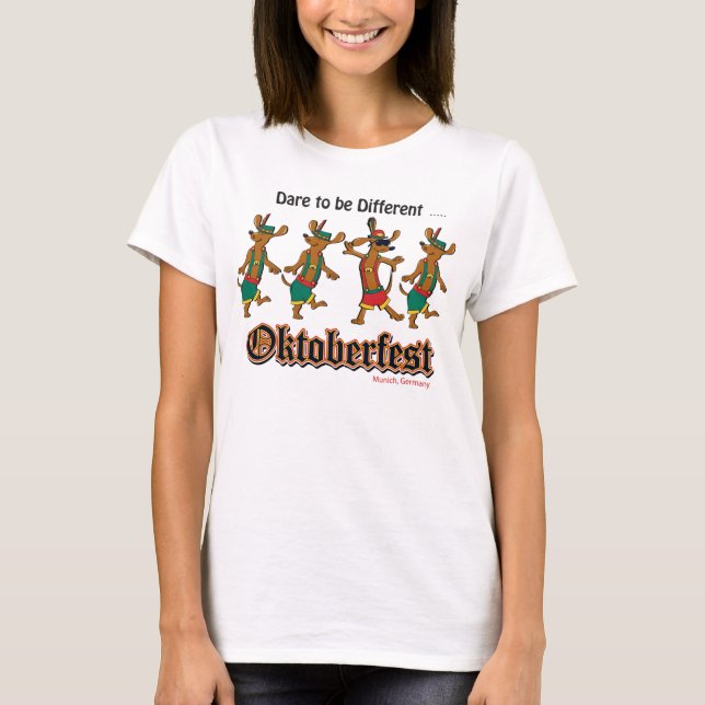 Oktoberfest Dancing Dachshunds T-Shirt (Front)