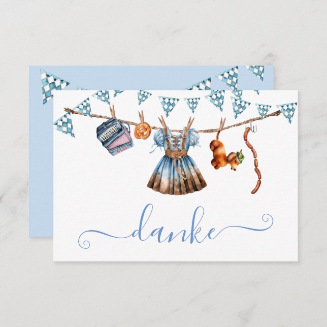 Oktoberfest Danke Thank You note Invitation (Front/Back)