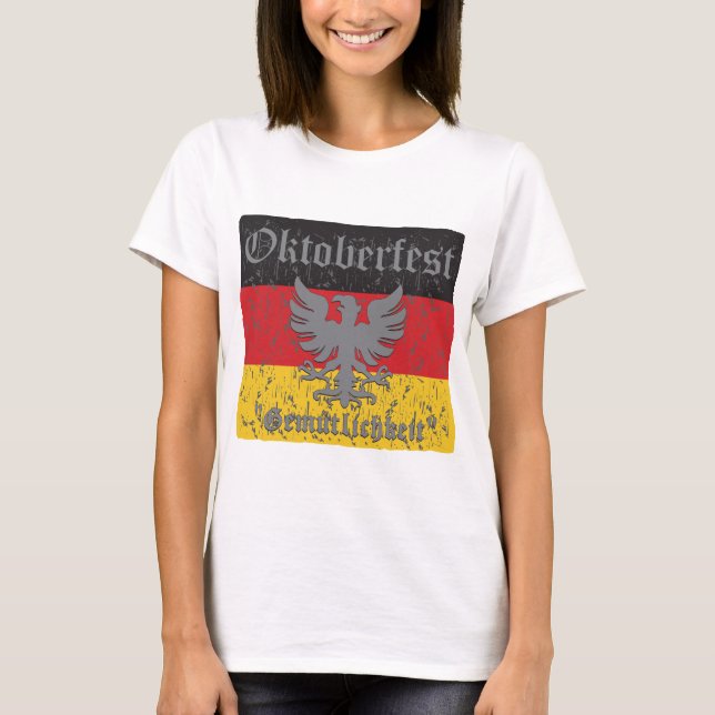 Oktoberfest Distressed Flag T-Shirt (Front)
