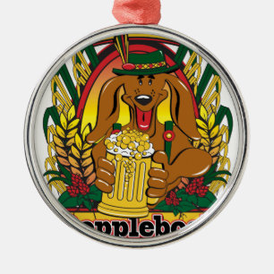 Oktoberfest Dopplebock Dachshund Metal Tree Decoration