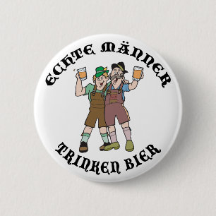 Oktoberfest ECHTE MÄNNER TRINKEN BIER 6 Cm Round Badge