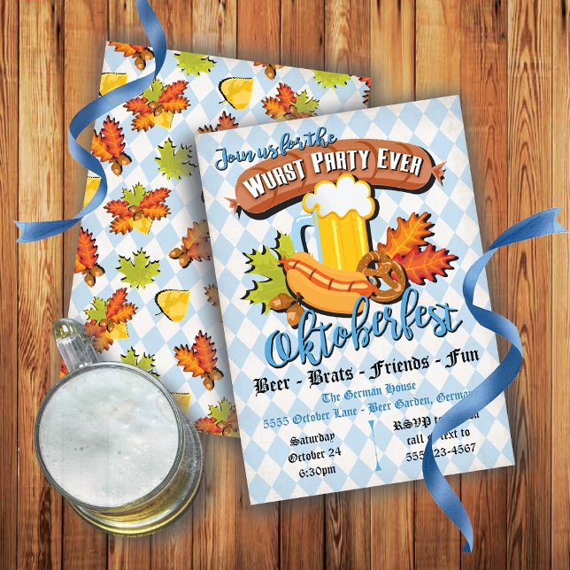 Oktoberfest fall leaves Party Invitations (Creator Uploaded)