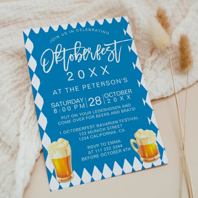 Oktoberfest festival party typography Bavarian Holiday Postcard (Oktoberfest festival party typography Bavarian Holiday Postcard)