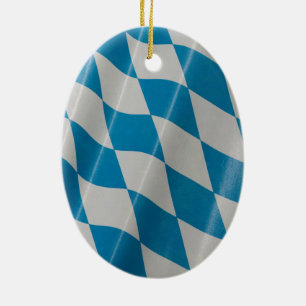 Oktoberfest Flag Colours Bavaria Bayern Ceramic Tree Decoration