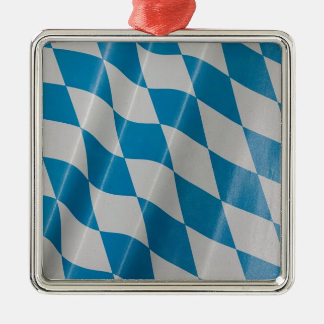Oktoberfest Flag Colours Bavaria Bayern Metal Tree Decoration (Front)