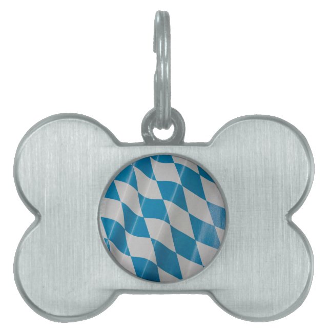 Oktoberfest Flag Colours Bavaria Bayern Pet ID Tag (Front)