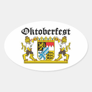 Oktoberfest - From Leon with beer Oval Sticker