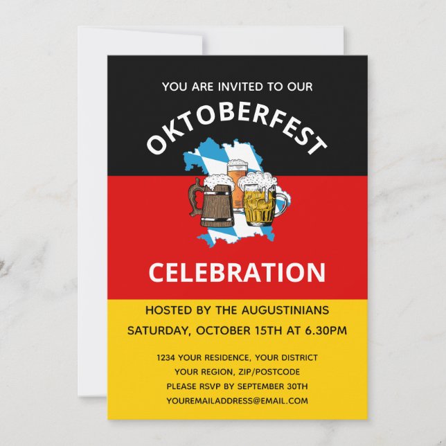OKTOBERFEST German Beer Party Invitation (Front)