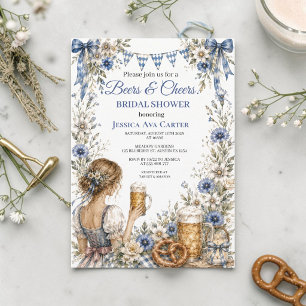 Oktoberfest German Beer Pretzel Bridal Shower Invitation