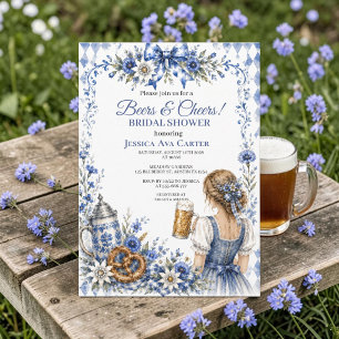 Oktoberfest German Beer Pretzel Bridal Shower Invitation