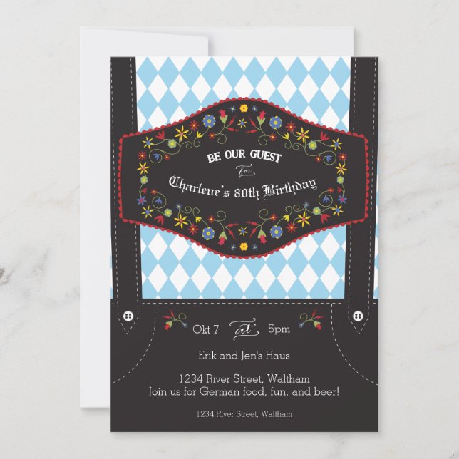 Oktoberfest German Birthday Party Theme Invitation (Front)