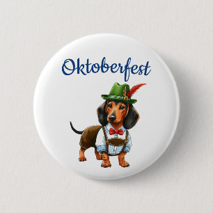 Oktoberfest German Weiner 6 Cm Round Badge