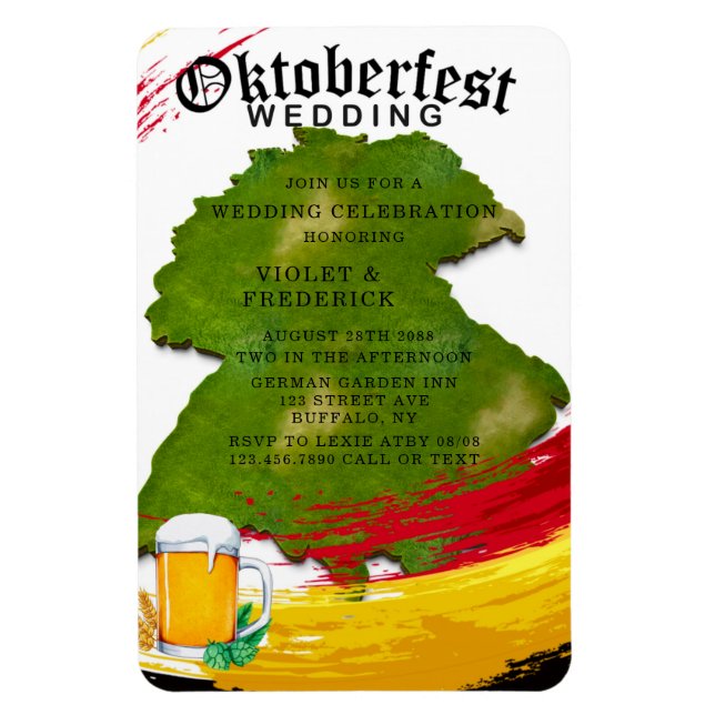 Oktoberfest Germany Mao Wedding Celebration  Invit Magnet (Vertical)