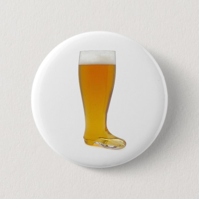 oktoberfest-glass-beer-boot 6 cm round badge (Front)