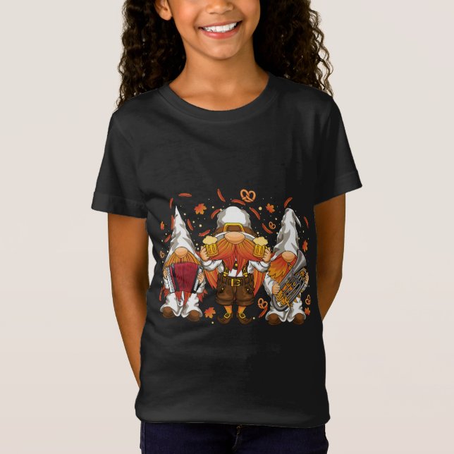Oktoberfest Gnomes Lederhosen German Festival Bava T-Shirt (Front)