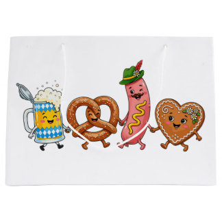 Oktoberfest Goose Lederhosen Bavar Holiday Large Gift Bag