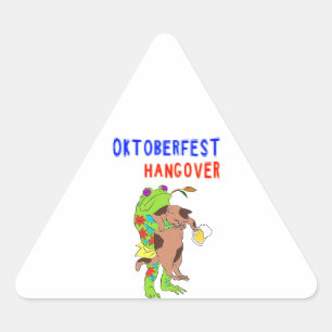 Oktoberfest Hangover Cat 16 Frog October Volksfest Triangle Sticker
