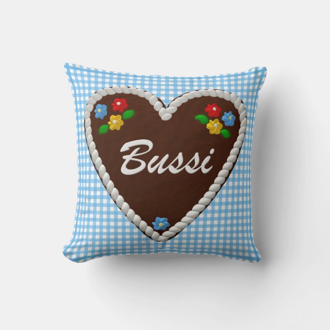Oktoberfest Heart "Bussi" Cushion (Front)