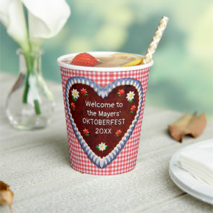 Oktoberfest Heart (customizable) Paper cup